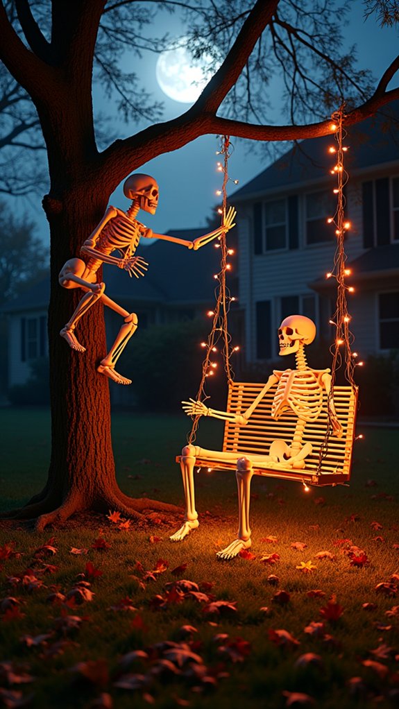festive halloween skeleton decorations