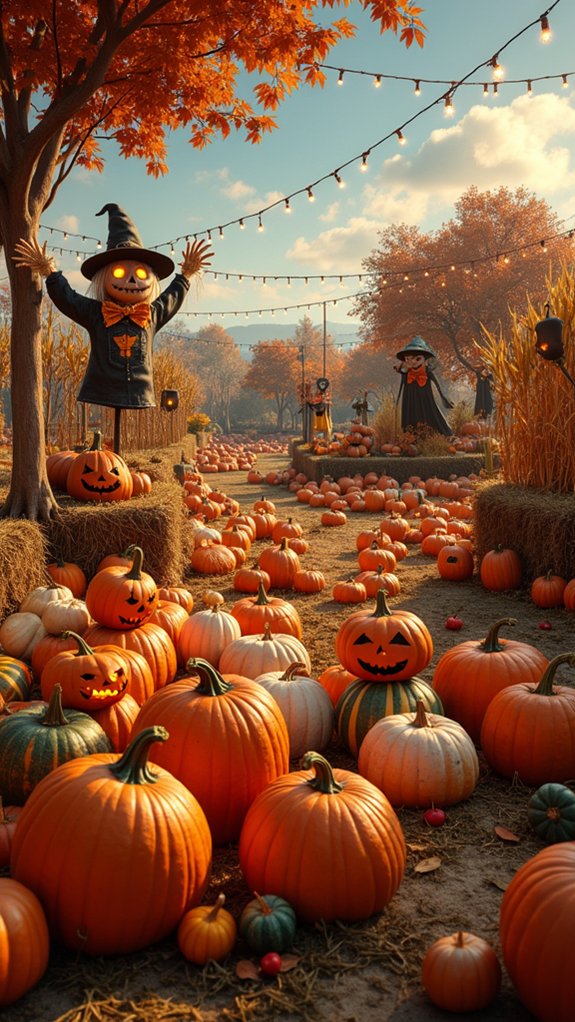 festive pumpkin patch display