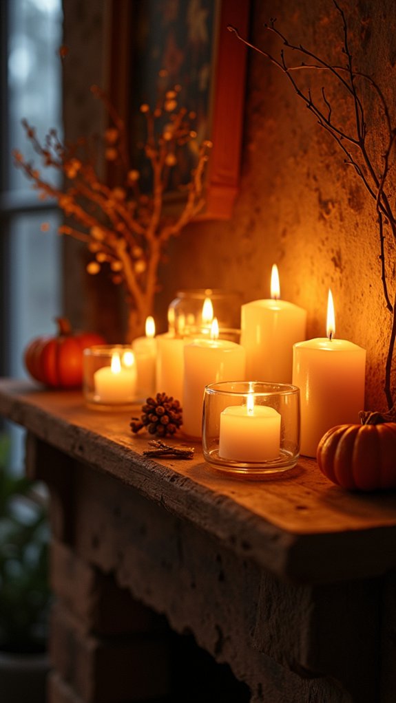 flickering candles enhance ambiance