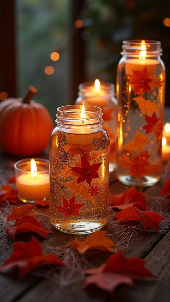 floating candles in jars