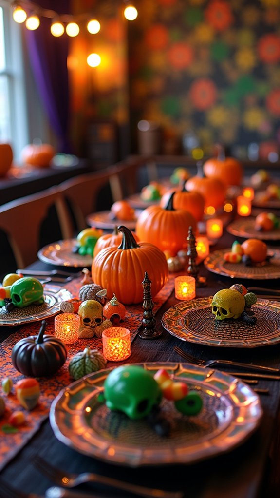 funky halloween table settings