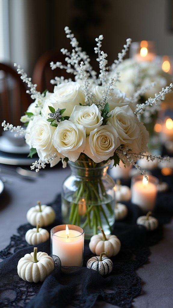 ghostly white floral centerpiece
