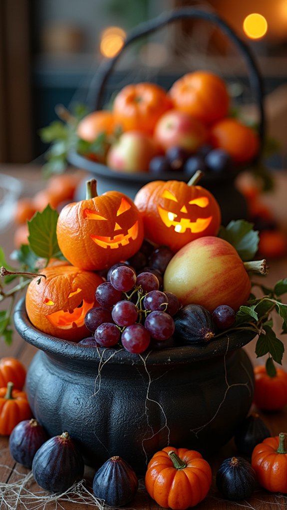 ghoulish fruit basket decor