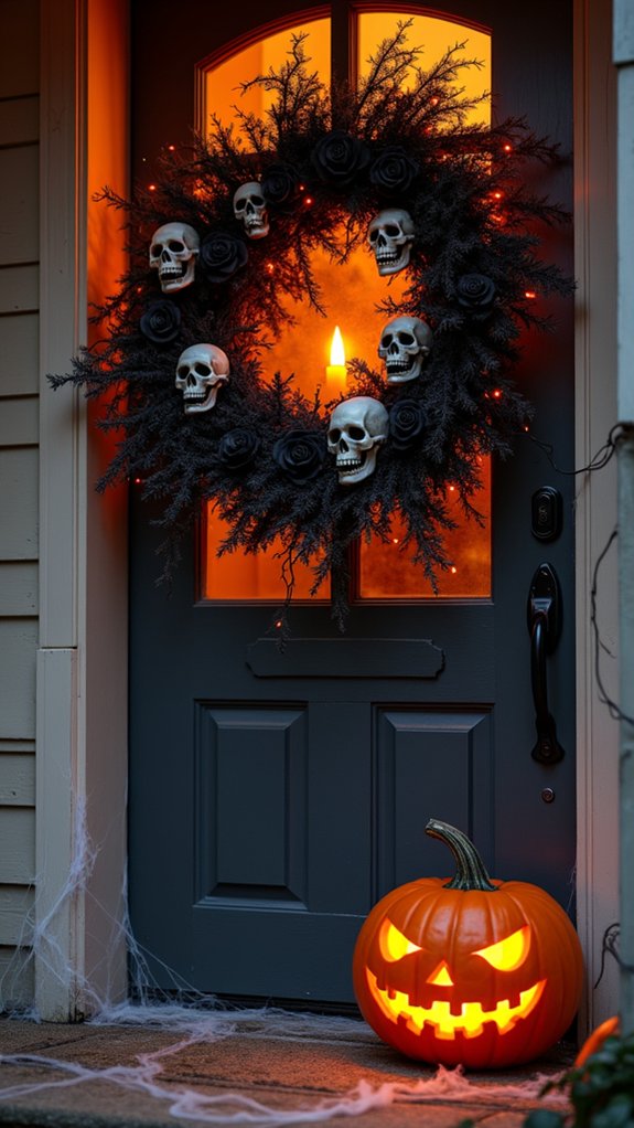 ghoulish halloween door wreaths