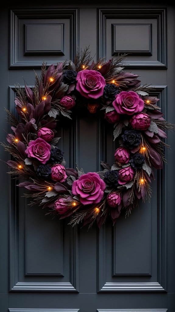 glamorous halloween wreath decor