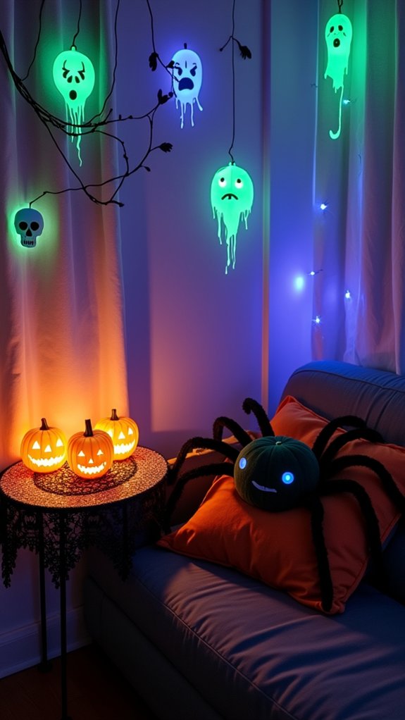 glow in the dark halloween decor