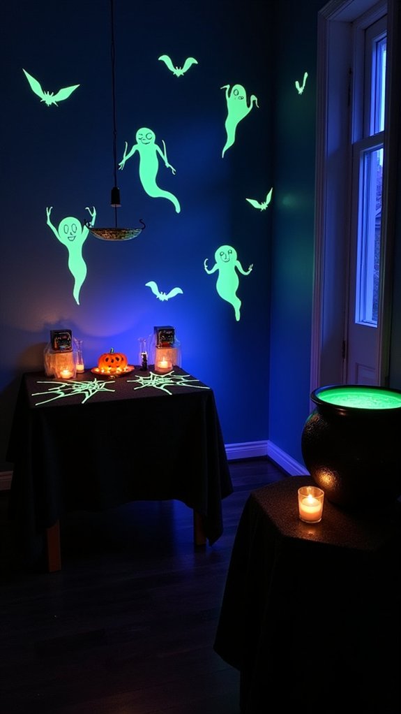 glow in the dark halloween decor