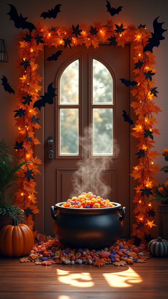 halloween candy cauldron display