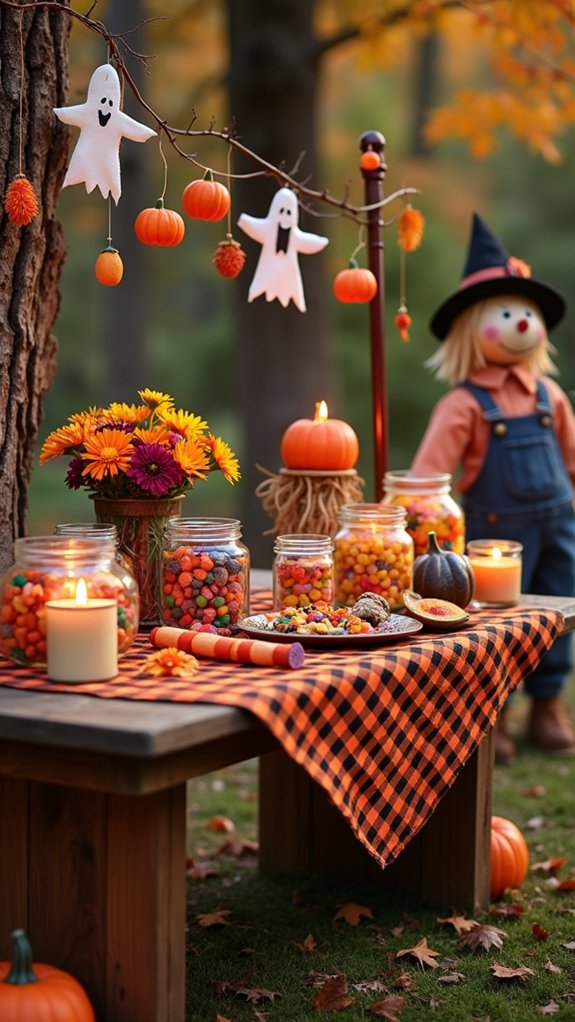 halloween candy station setup