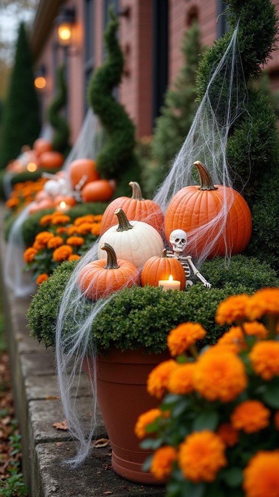 halloween themed outdoor planters