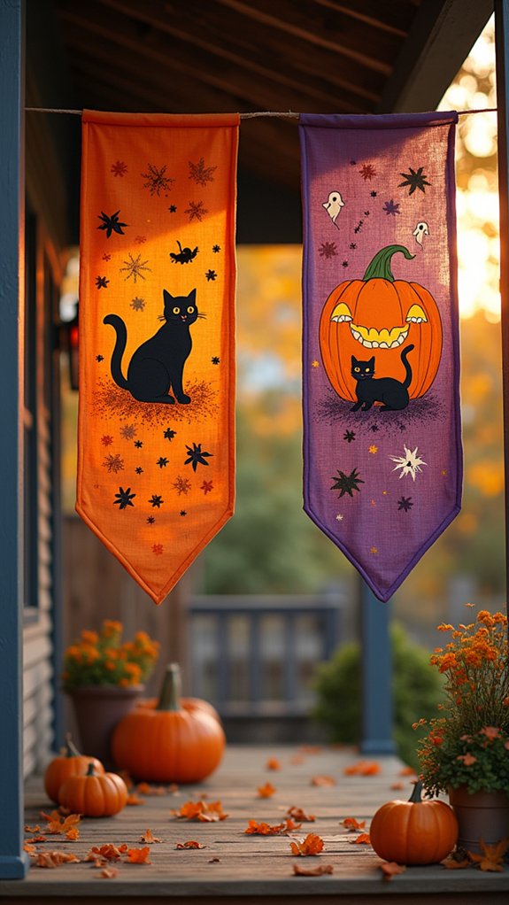handcrafted halloween fabric banners