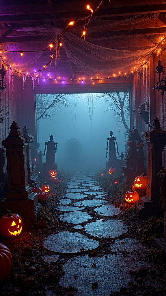 haunted garage halloween graveyard