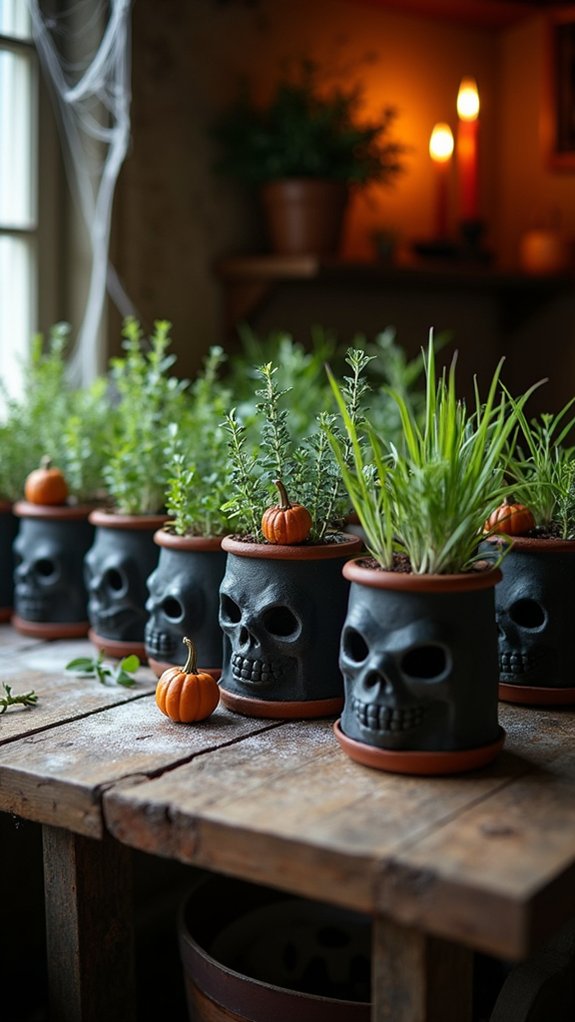 haunted herb planter decorations