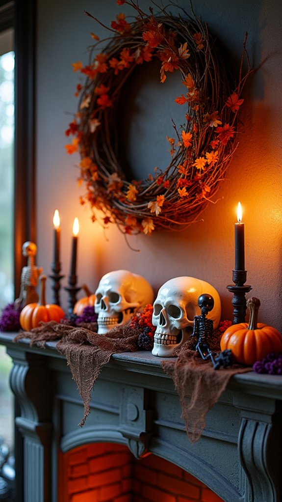 haunting halloween mantle decor