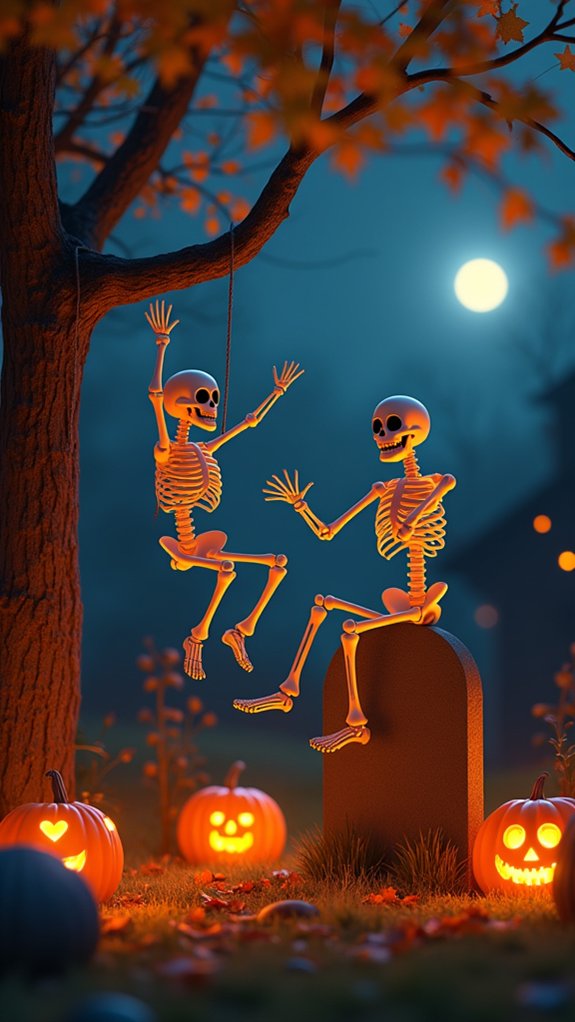 lively animated skeleton display