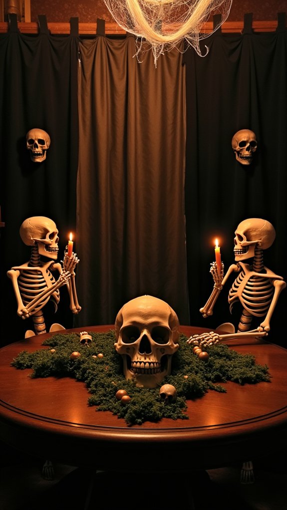 macabre halloween skeleton decor
