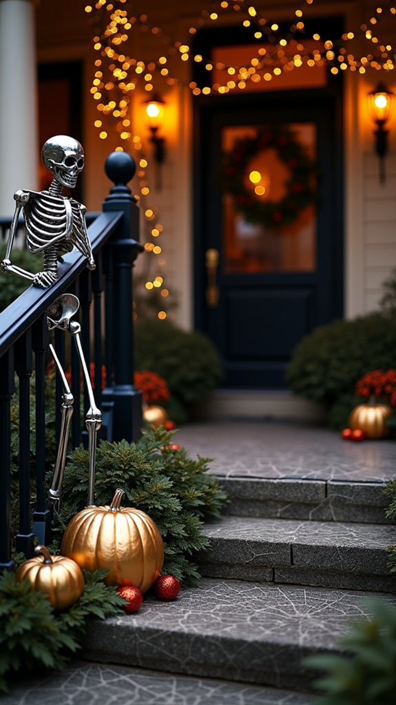 metallic accents for halloween