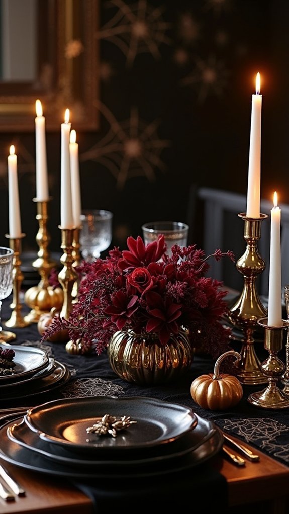 metallic halloween decor accents
