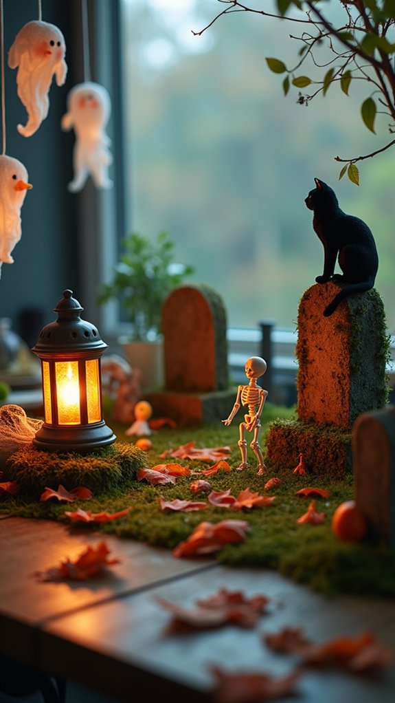 miniature halloween graveyard displays