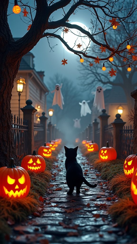 mischievous black cat display