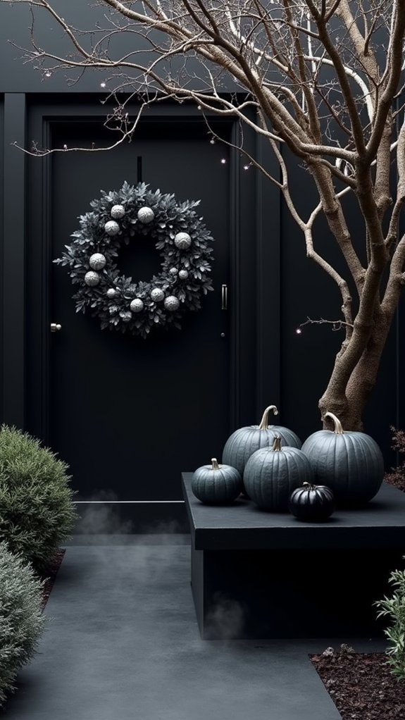 monochromatic halloween display elegance