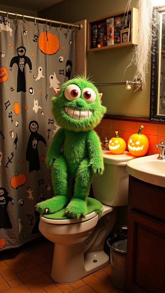 monster themed toilet covers