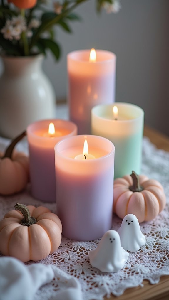 pastel candles for ambiance