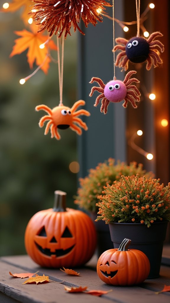 playful and colorful spiders