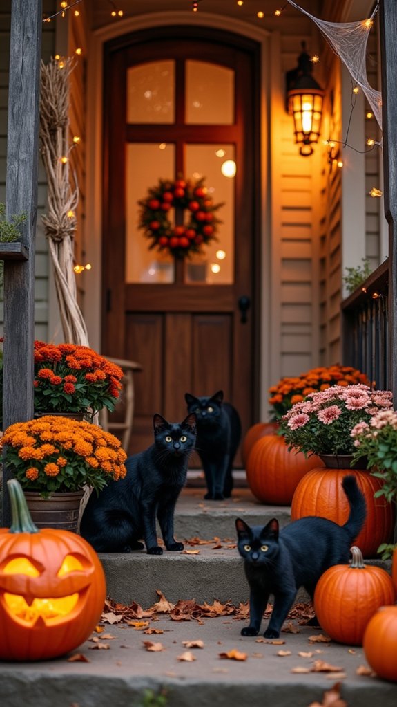 playful black cats decor