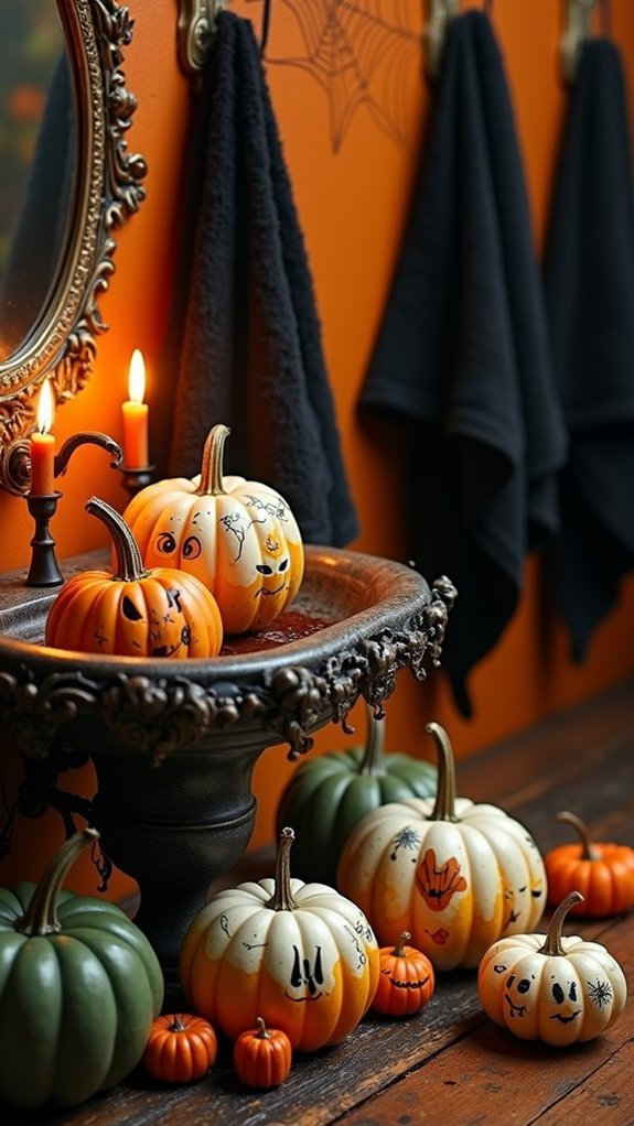 playful halloween bathroom decor