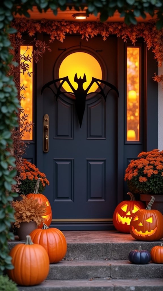 playful halloween door decoration