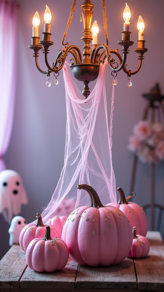 playful pink halloween decor