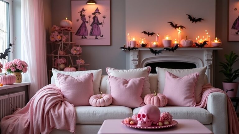 playful pink halloween decorations