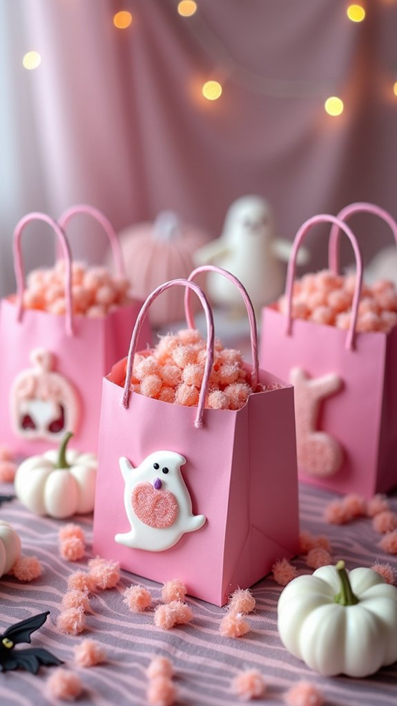 playful pink trick or treat bags