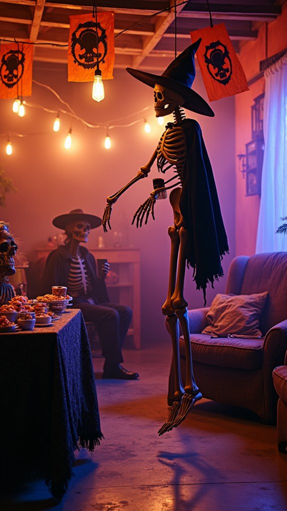playful skeleton party decorations