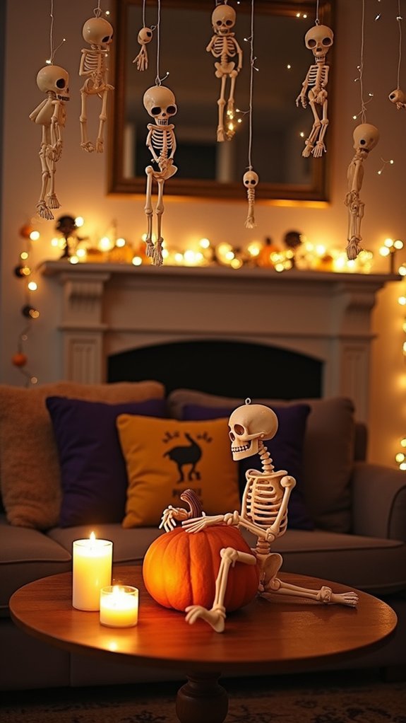 playful skeletons enhance decor