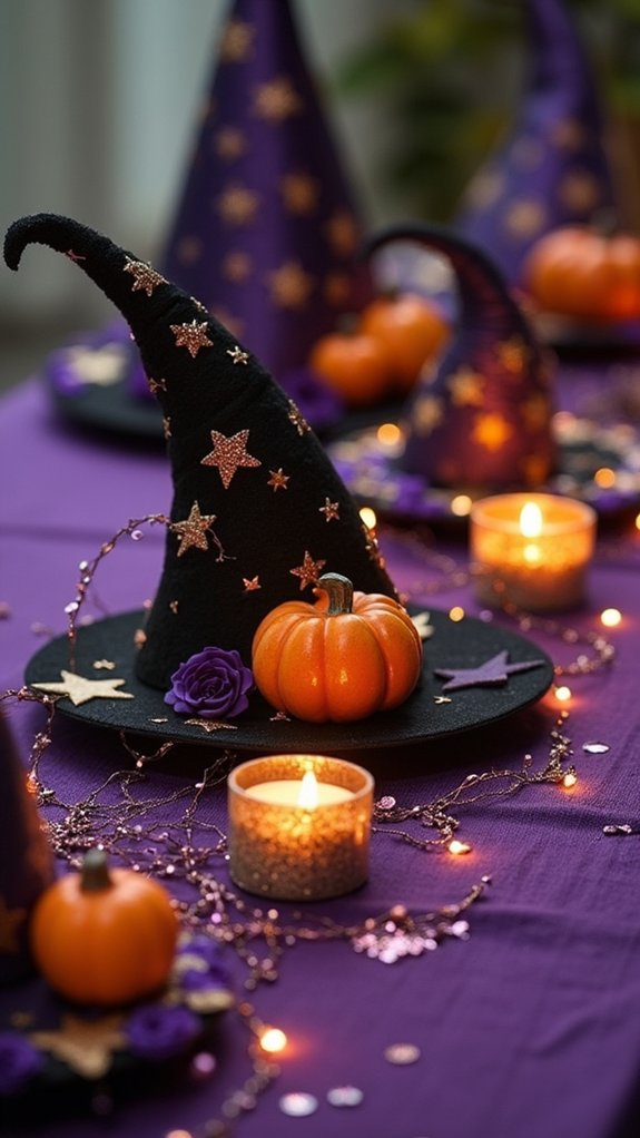 playful witch hat decorations