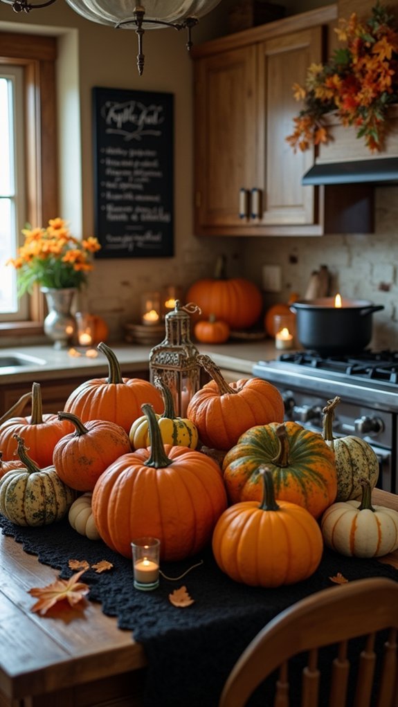 pumpkin decor enhances coziness