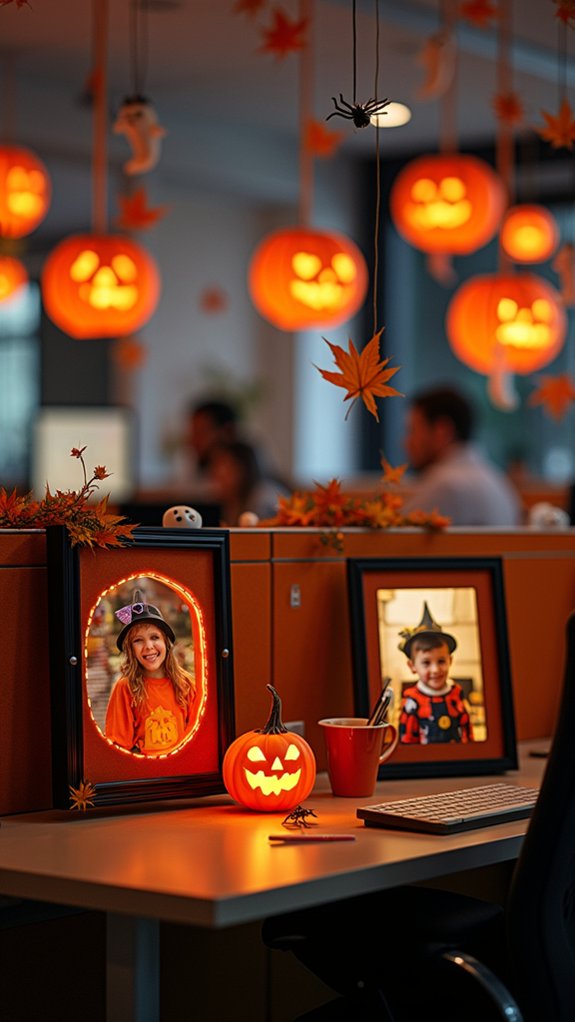 pumpkin themed photo frame decor
