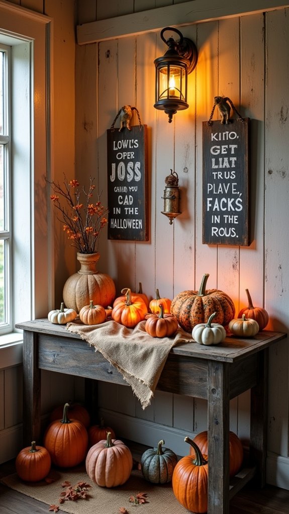 quirky wooden halloween signs