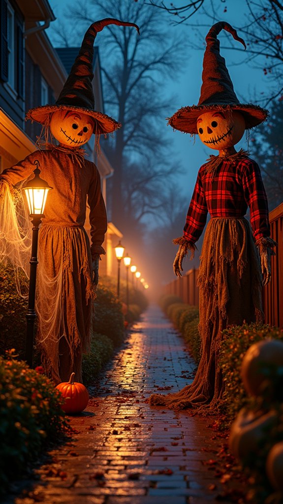 rustic scarecrow halloween decor