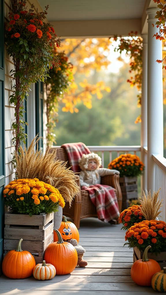 seasonal floral porch decor