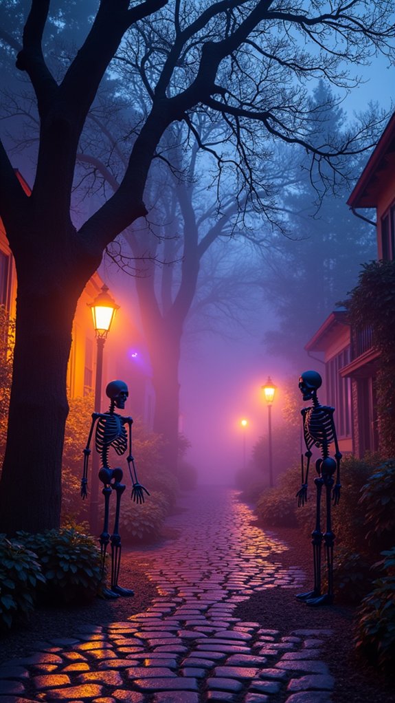 sinister skeleton spotlight display