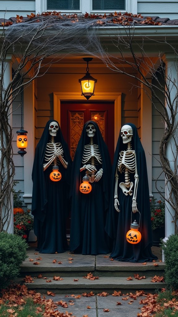 sinister skeletons create atmosphere