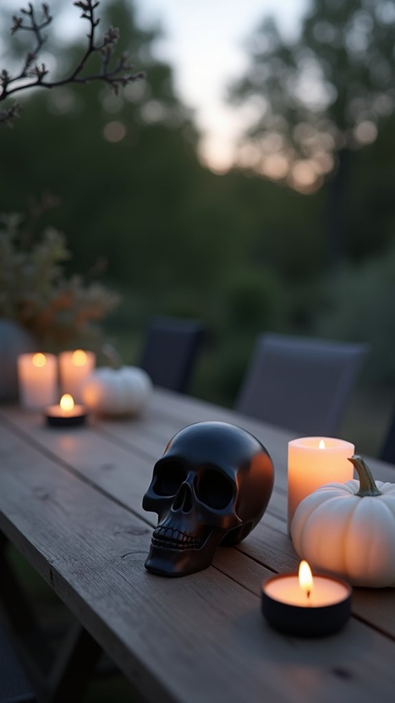 sophisticated spooky skull decor