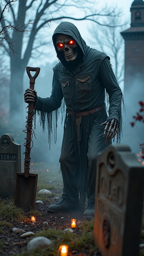 spine chilling grave digger scene