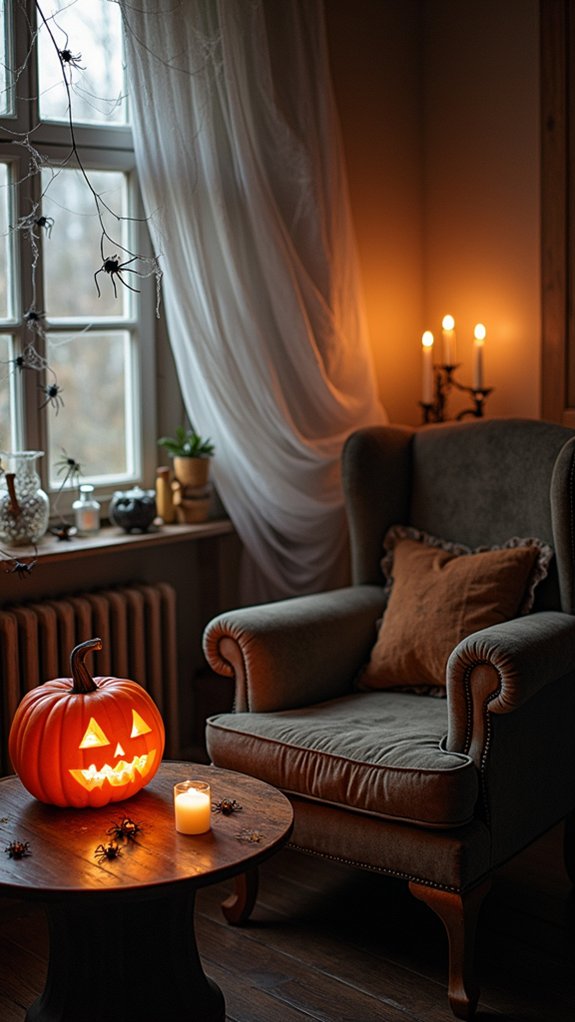 spooky ambiance with spiders