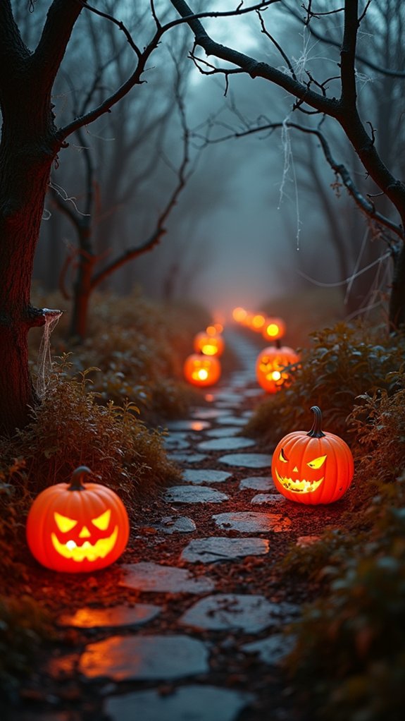 spooky atmosphere with lanterns