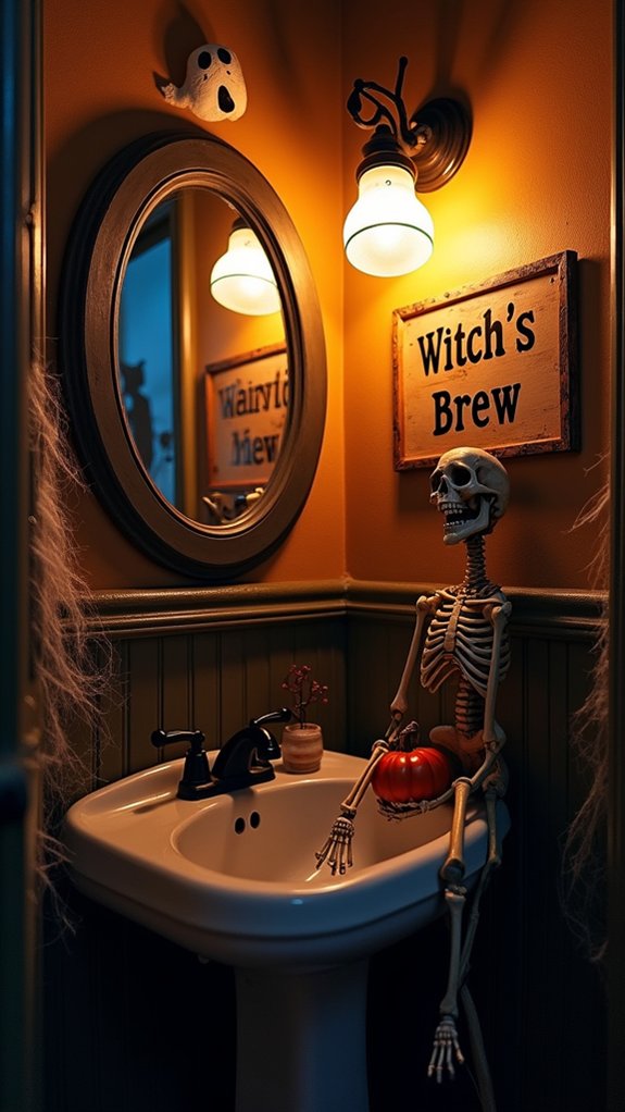 spooky bathroom signage ideas