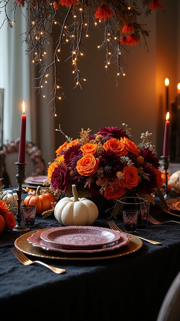 spooky chic floral decor